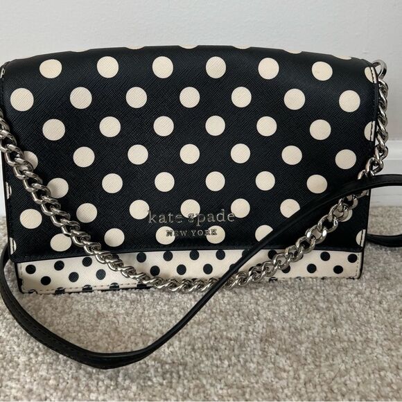 Kate Spade Polka Dot Crossbody Bag Black & White - Picture 11 of 13
